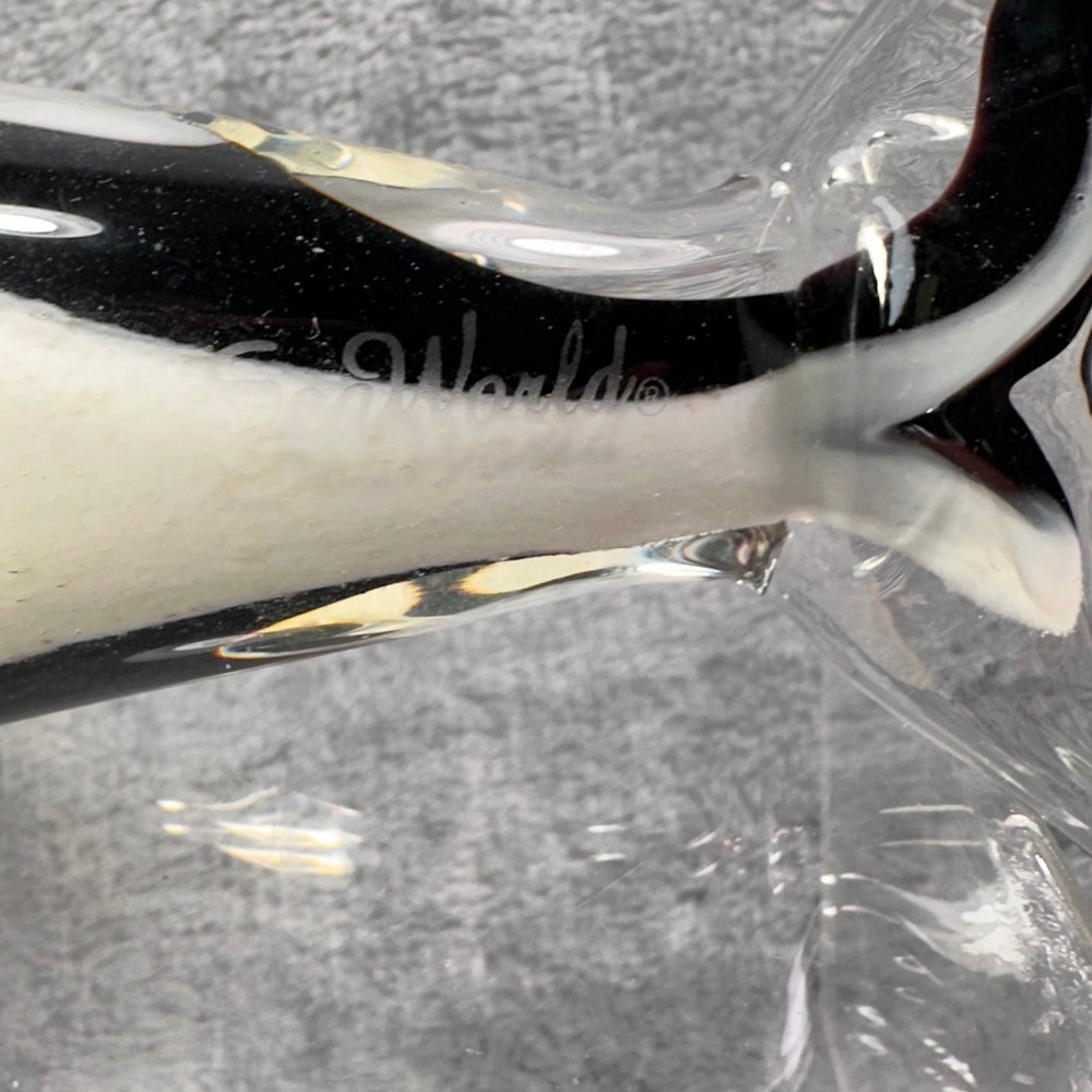 SeaWorld Home‎ Collection Glass Orca Figurine Shamu Art Glass Etched w Card - Picture 4 of 16